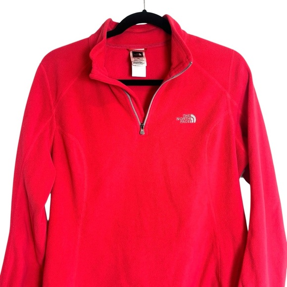 The North Face Fleece Women's Size Large Red Quarter Zip Sweater - Picture 2 of 6
